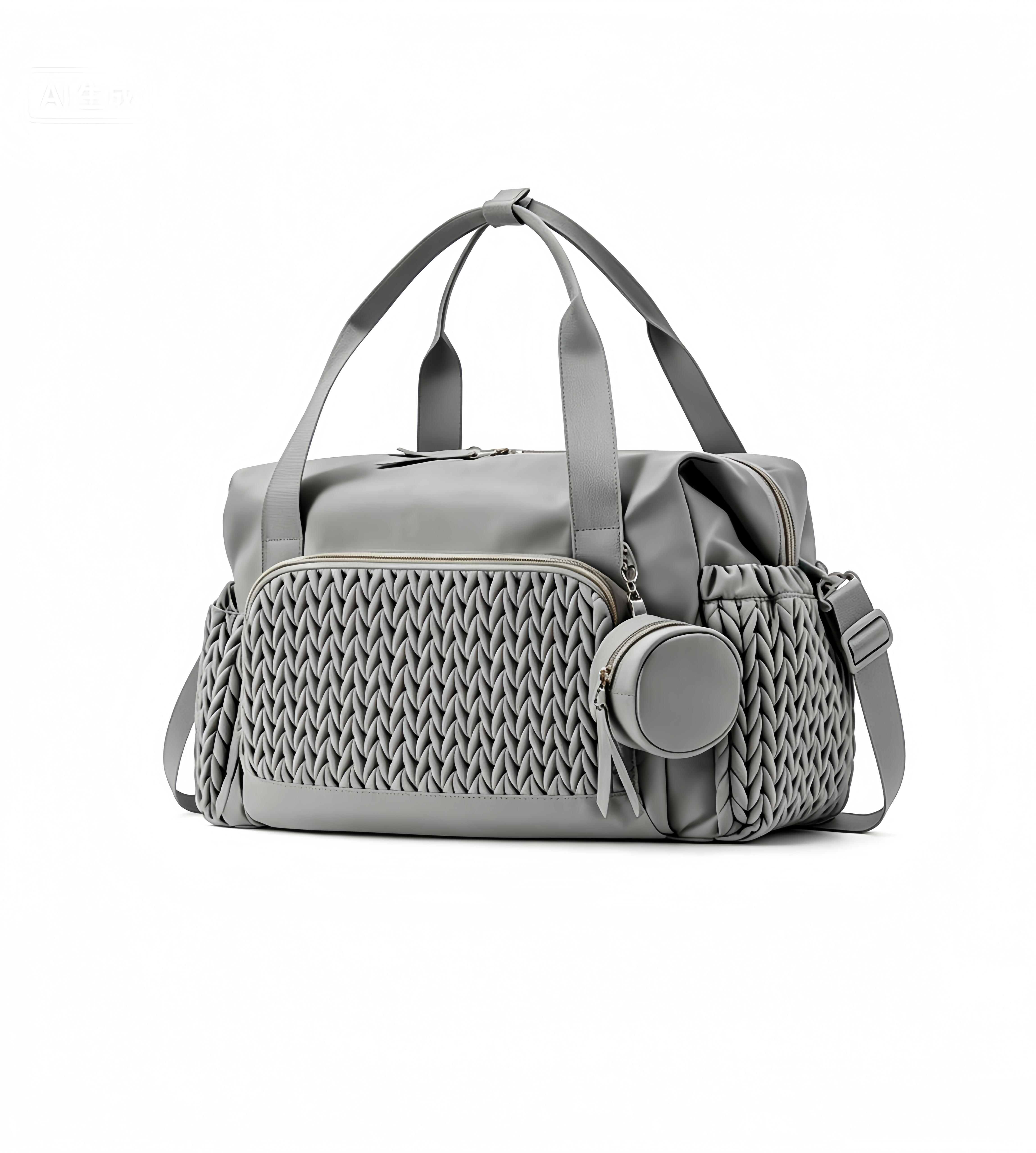 Unisex Expansible Neutral Style Tote Bag - Crossbody Strap, Zip Closure, Short-Term Business Travel, Lightweight Hand Carry, Fitness Mailman Storage Option