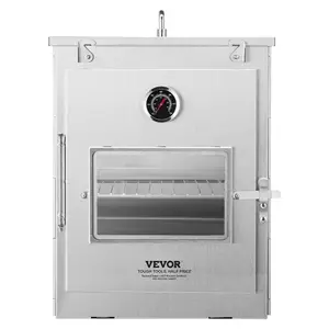 VEVOR Foldable Camping Oven, Stainless Steel Portable Camping Stove, with 3 Tier Grill, Handle and Thermometer, Use with Wood Burning Fire, Propane Stoves, for Baking Bread, Pizza, Outdoor Cooking