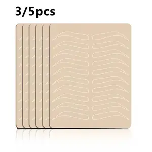 3/5pcs Double-Sided Micro Blade Eyebrow Practice Fake Skin — Permanent Makeup Silicone Tattoo Practice Skin, Suitable for Manual Pen Learning Eyebrow Tattooing, Ink-Free Fake Skin, Perfect for Micro Blade and Tattoo Practice.