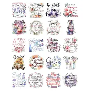 UV DTF Cup Wrap - 20 Sheets Inspirational Bible Verses UV DTF Cup Wraps for 16 OZ Inspirational Faith God UVDTF Cup Wraps Affirmation Waterproof UV DTF Transfer Stickers for Glass Cups Mug  DIY Crafts Stickers for Glass Cups
