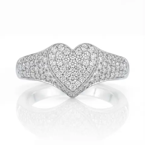 Pave Heart Pinky Ring | 925 Sterling Silver | Gold or Silver Finish | Dainty Gift for Her