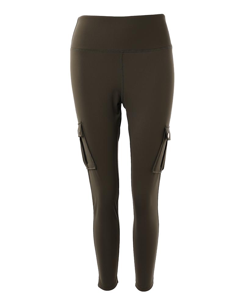 ChicMe Women's Graphic Print High Waist Leggings with Flap Pockets Tummy Control Workout Active Pants Gym Sportswear Bottoms