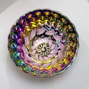 Iridescent Orchid "Flourishing Fortune" Ceramic Teacup, Handcrafted Master Cup, Artisan Coffee Cup, Decor Ornament Gift with Box & Stand