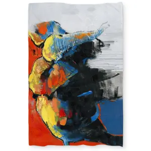 360 stand Twin Size Extra Long Microfiber Duvet Cover - Office Yellow, Colorful Abstract Moving Elephant Animal Motif, Vibrant Art Design, Machine Washable, Ideal for Home & Office Decor, Machine-Washable Duvet Covers, Twin Duvet Covers