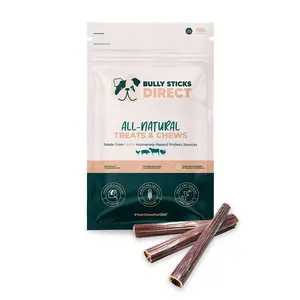 Bully Sticks Direct 6" MOO Taffy Sticks - Gullet Sticks for Small & Medium Dogs High in Chondroitin for Joint Health Natural Treats