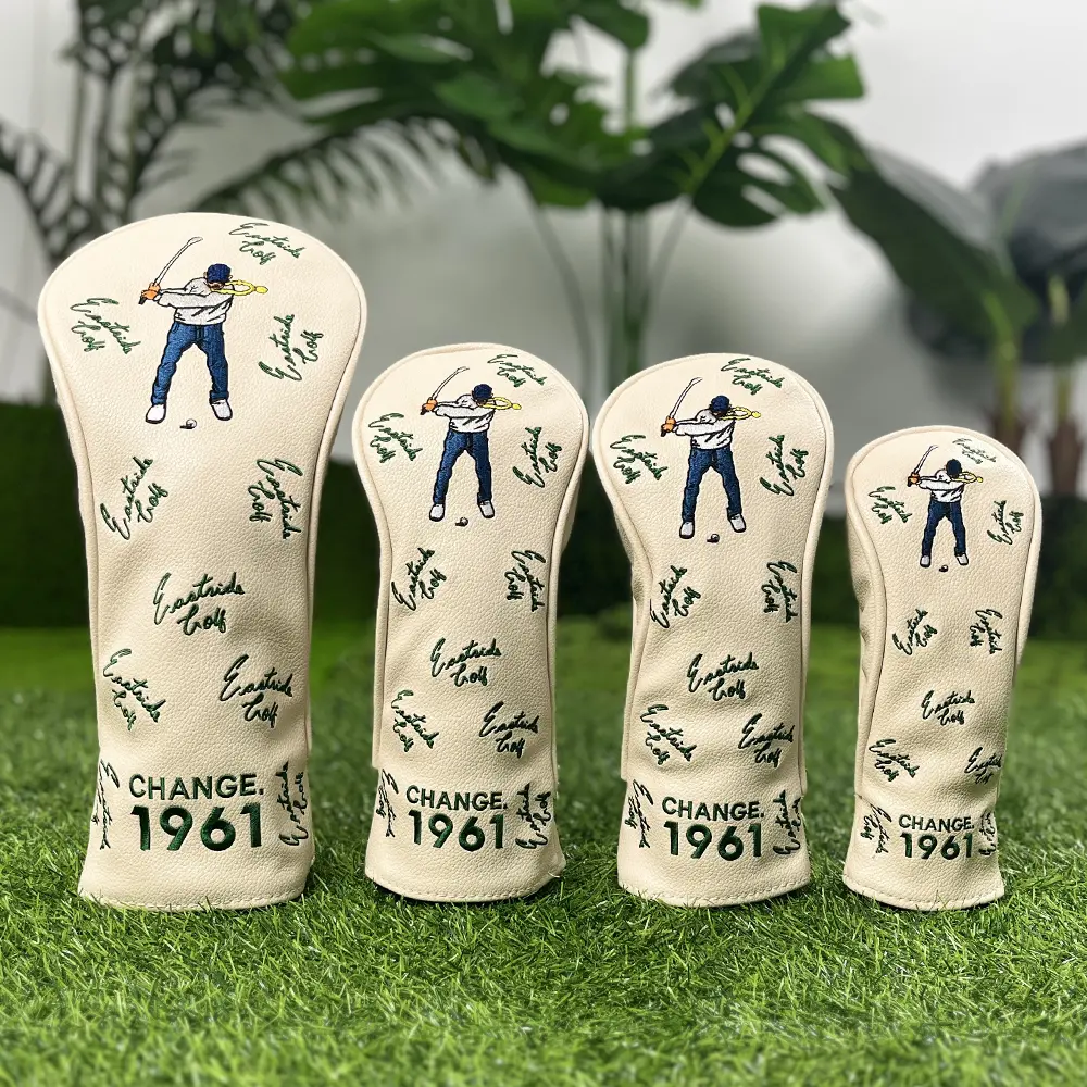 Golf Club Cover, Golf Accessory, Classic Swing Process Design Head Cover, Protective Driver & Hybrid Wooden Cover, Limited Edition New Arrival