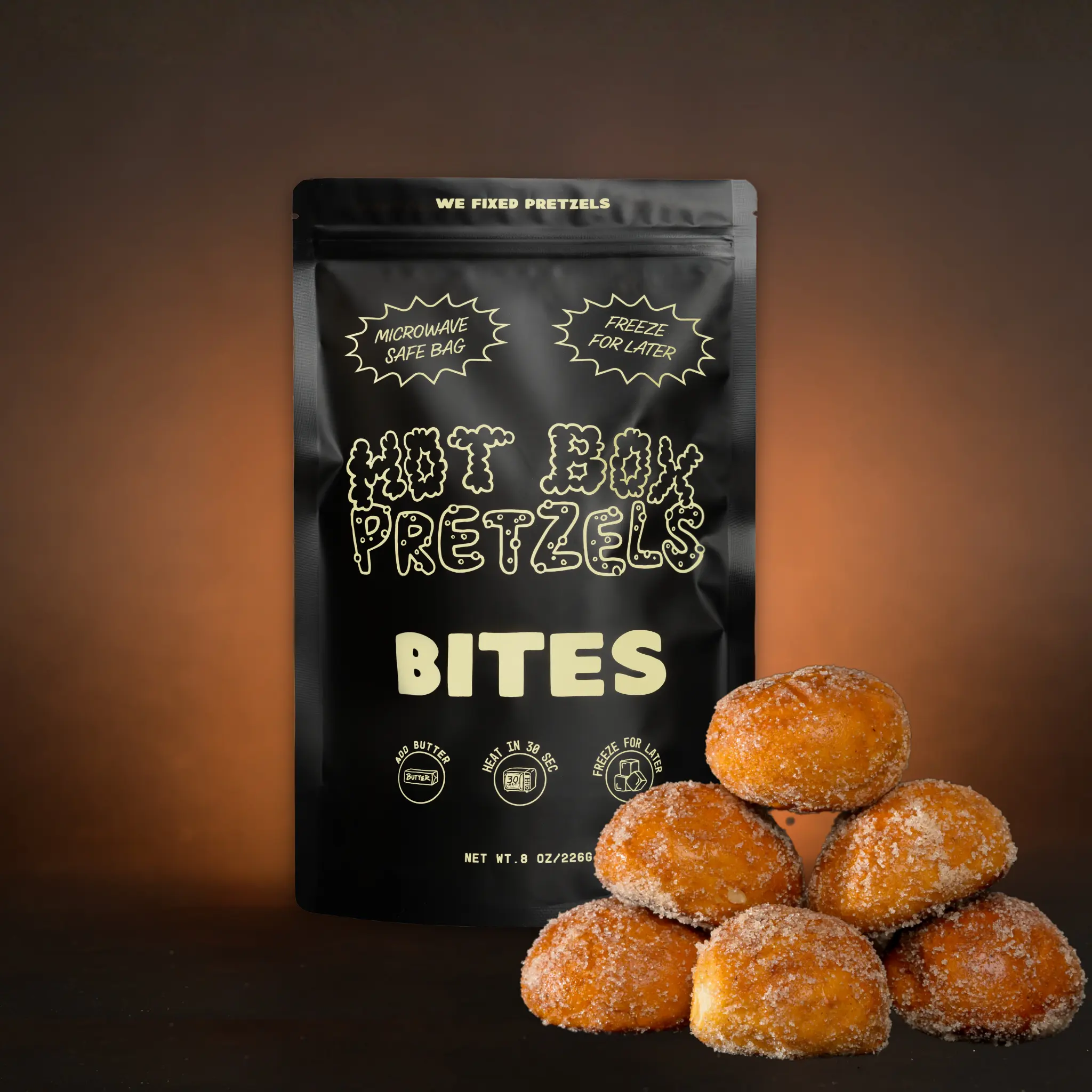 Cinnamon Sugar Soft pretzel Bites Bag (14 bites per bag)
