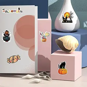 Set of 100 Unique Halloween Pumpkin Stickers – Waterproof Vinyl Stickers Perfect for Holiday Parties, Ideal for Kids, Teens, Adults, Ornaments Decor