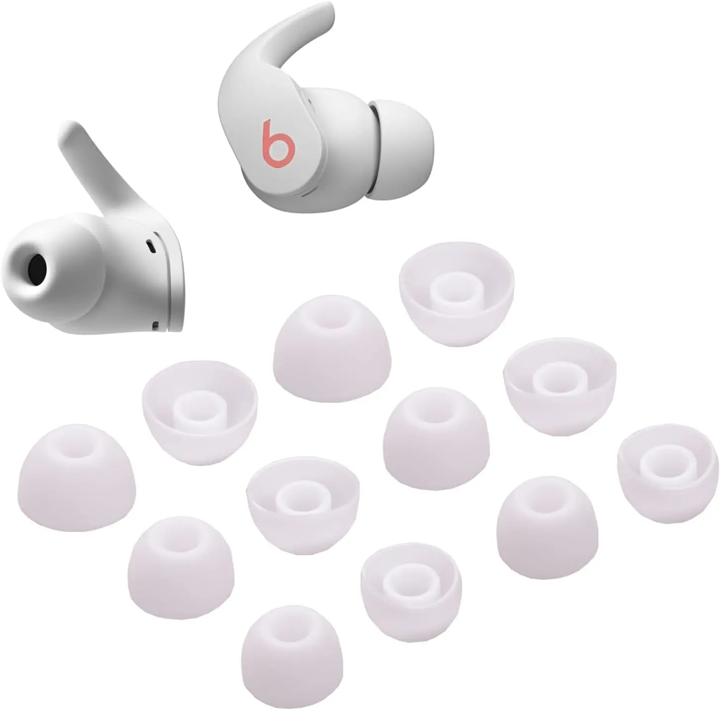 6 Pairs Replacement Earbuds Tips  Eartips Set for  Fit Pro Buds Headphones  Fit in Case Ear Tips (White)