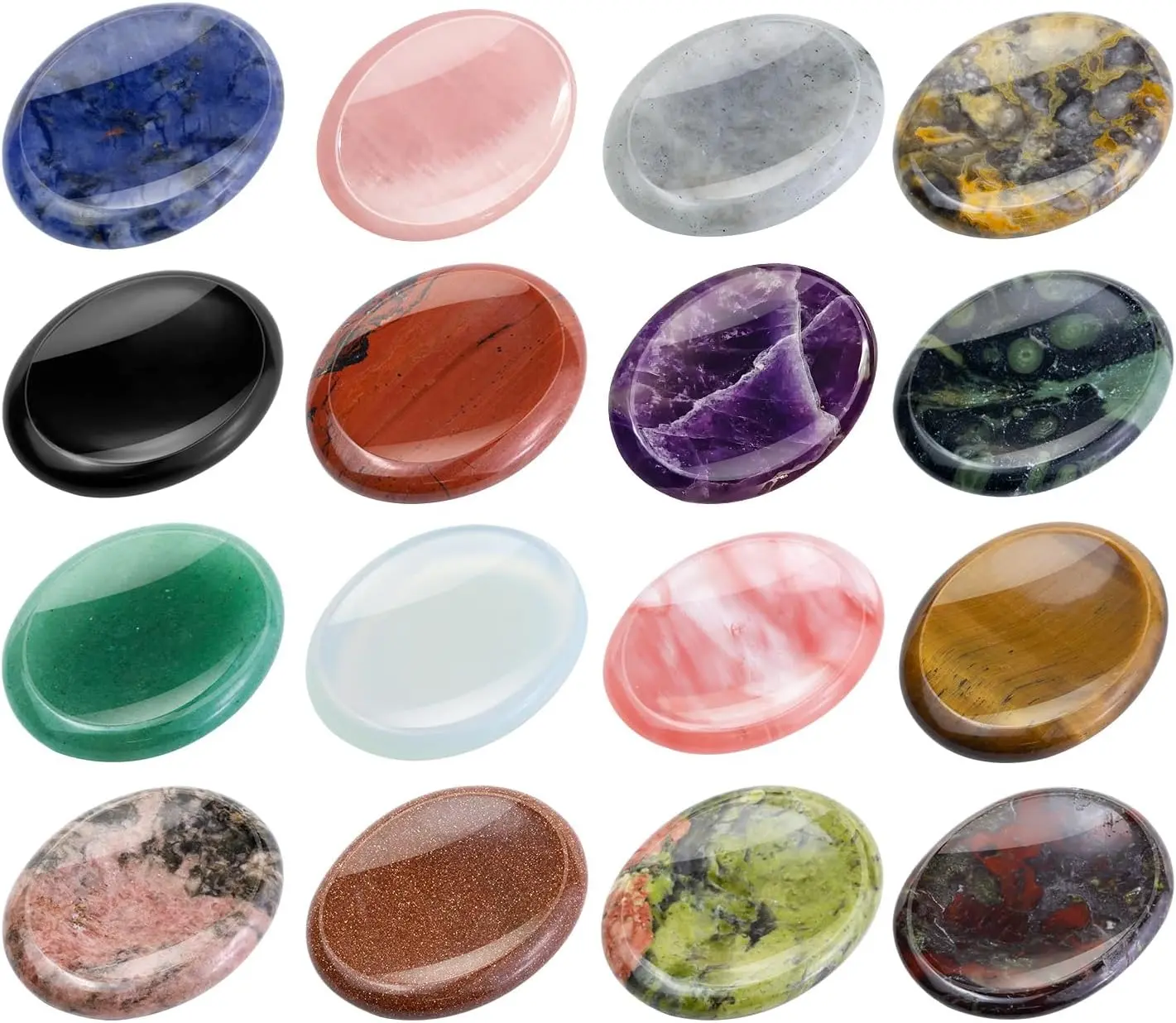Different Maerail 15 Pieces Worry Stones for Anxiety for Kids Small Anxiety Stone Multiple Colors Stress Stone From IG Crystal