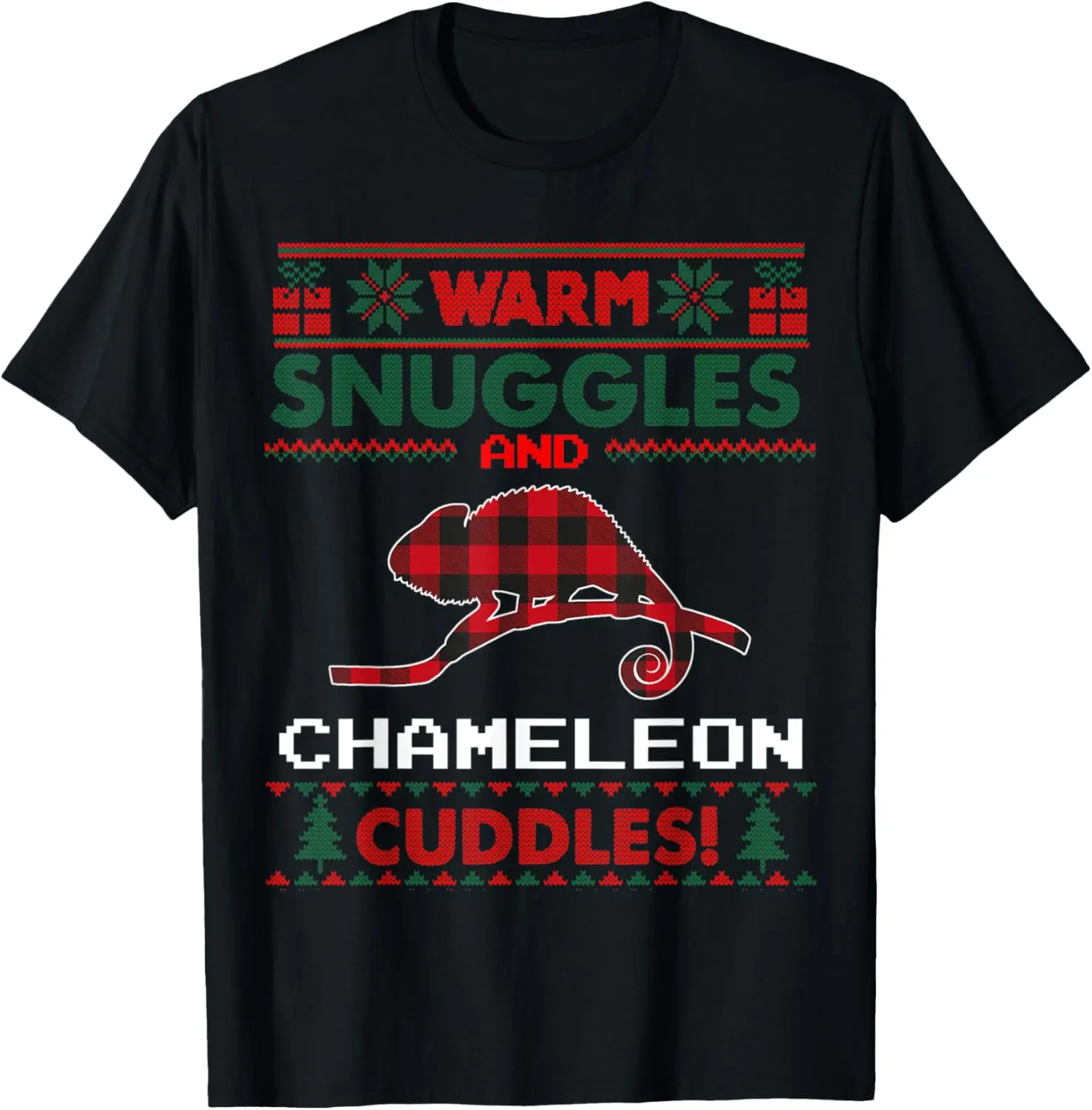 Chameleon Christmas Tree Pajama Men Women Kids Ugly Xmas T-shirt Style 6