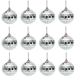 12 count Mini Disco Ball Party Ornaments Christmas Tree Decoration for Holiday Wedding Party Dance and Music Festivals Decoration (2 Inch)
