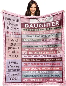 Daughter Gift from Mom Blanket 60x50in, Gifts for Daughter from Mothers Father, Birthday Gifts for Daughter Blankets Throws, Graduation Daughter Gifts Ideas, Daughter Birthday Gifts from Dad