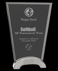 Custom Metal Arch Fan Platinum Glass Award