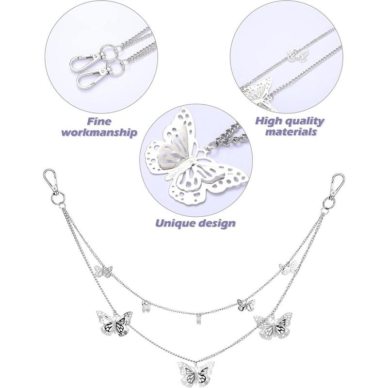 5 Pieces Chain Set for Belt Jeans Pants Pocket Waist,Multi-Layer Hip Hop Metal Wallet Chain for Men Women,Christmas Party Gifts,Hand Tools Kits