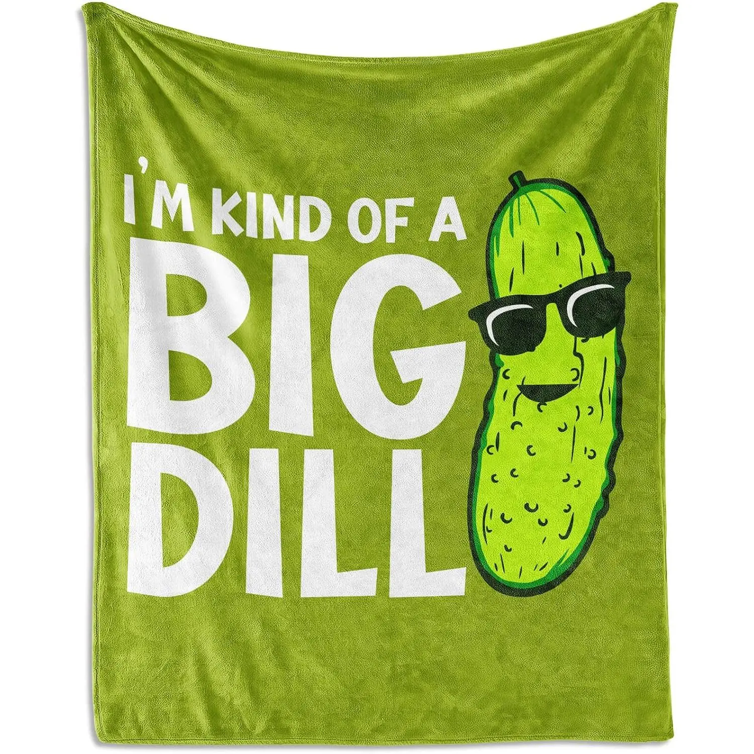 Pickle Throw Blanket for Girls Boys, Soft Fluffy Cozy Blankets Gift, Comfortable Warm Napping Throw Well Made, Green Funny Blanket Throws for Travel, Office