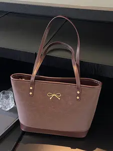 Simple retro fashion one-shoulder tote bag, niche design light luxury and versatile one-shoulder messenger bag, leisure and daily commuting multi color optional,personality lazy  suitable for student party, Casual Messenger Bag