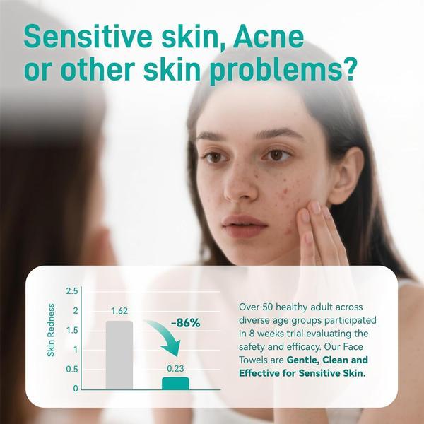 Disposable Face Towels XL 10"x12" – Ultra Soft Makeup Remover Dry Wipes for Sensitive Skin, 50 Count (1 Pack)