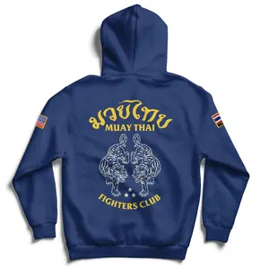 Kill Crew Muay Thai Twin Tiger Zip Up Hoodie - Soft Cotton Fabric, Fitted Design, Athletic Wear, American Flag, Casual Wear, Comfort Clothing