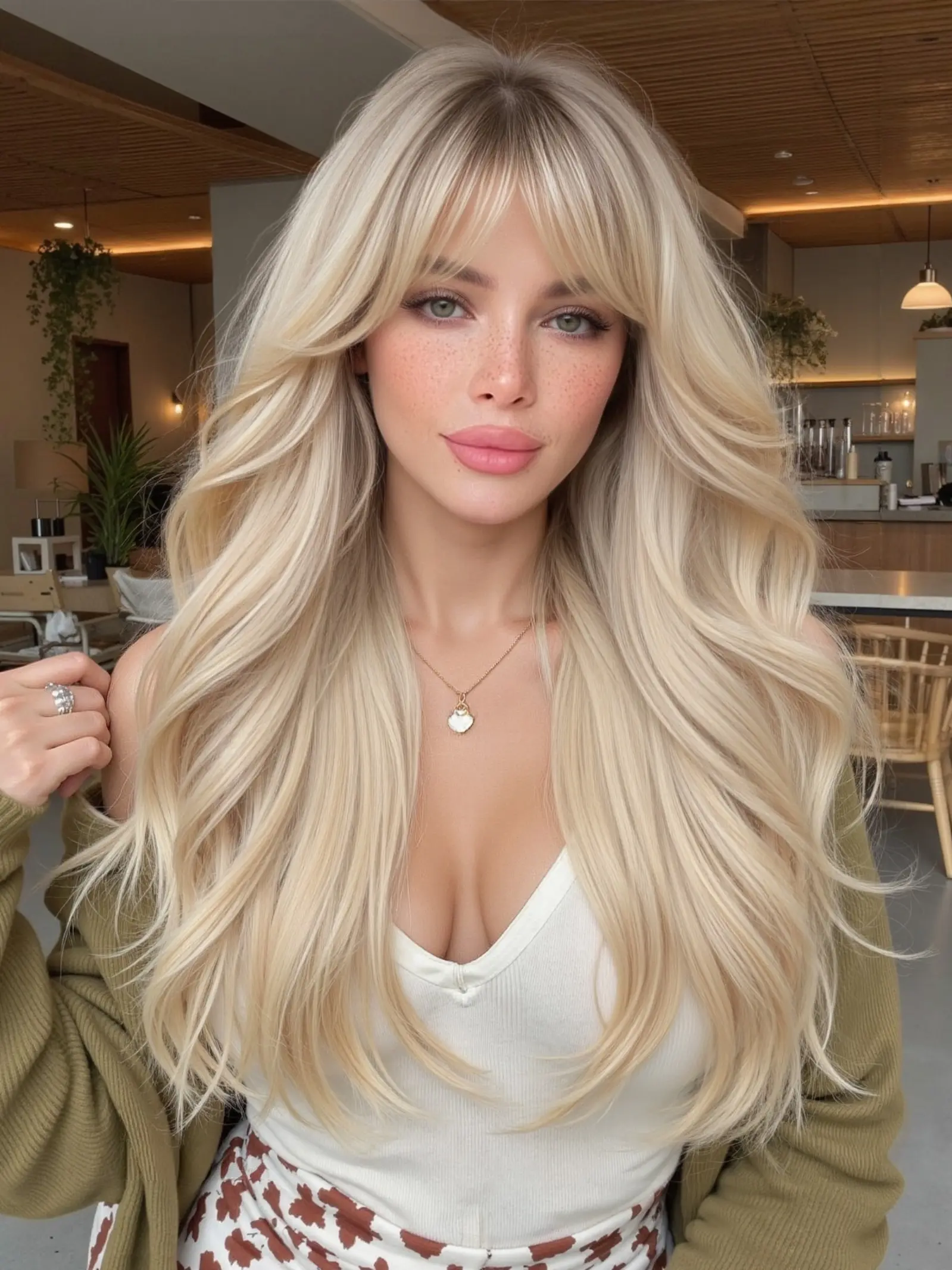 Wig, Long Curly Hair for Women, Daily Party Wear, Bangs 24 Inches, High Temperature Resistant Rose Net, Realistic Comfort, Stylist Friendly Wig, Curled Synthetic Wig, Synthetic Material Wigs, Synthetic Fiber Wig