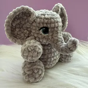 Crocheted Silver Elephant