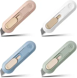 Box Cutter, Box Opener, 4PCS Small Utility Knife, Easy Slide Retractable Blade, Package Opener for Home, Office, Travel, and DIY Workpro Utility Knife mini cutter Metal Multitool Pen with Screwdriver