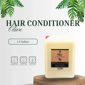 Roomsium Olive Hair Conditioner 1.3 Gallon Halal Certified Bulk Size for All Hair Types Deep Hydration & Shine Cleanser Haircare Shampoo