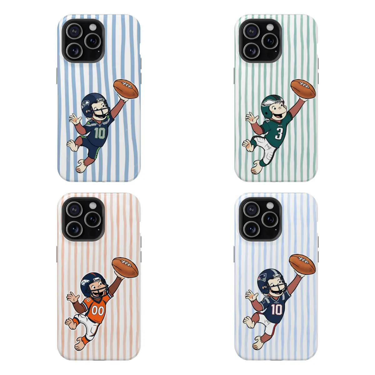 Curious George Football Phone Case, Striped | Playful George Case Cover Compatible With iPhone 16 15 14 13 12 11 Pro Max X XS, Galaxy S25 S24 S23 S22 Ultra, Shockproof and Durable