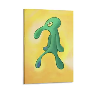 Eye - Catching Bold and Brash Squidward Painting Wall Art - A Hilarious Collection of Cool Meme Posters. Ideal for Guys' Office, Bedroom, or Home Decor. A Must - Have for Adding a Touch of Whimsy - Unframed Dandelion Floral Print Decoration