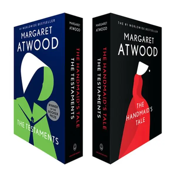 The Handmaid's Tale & The Testaments Box Set - Margaret Atwood, English Bestselling Companion Novels, Feminist Dystopian Fiction Mixed Media Book Set, 8"h x 5.4"l x 1.9"w, Ideal Gift for Dystopian Fiction Lovers, Feminist Dystopian Fiction Lovers