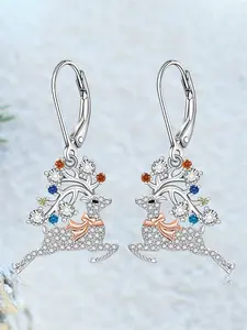 1 Pair Gorgeous Elk Cubic Zirconia Drop Earrings for Women for Party Jewelry Christmas Gift
