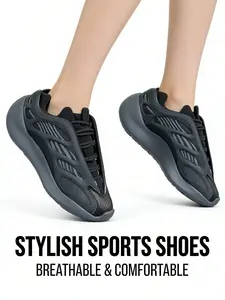 Work & Commute Chunky Sole Casual Sneakers, Unisex, Comfort Platform Non-Slip Wear-Resistant Sole