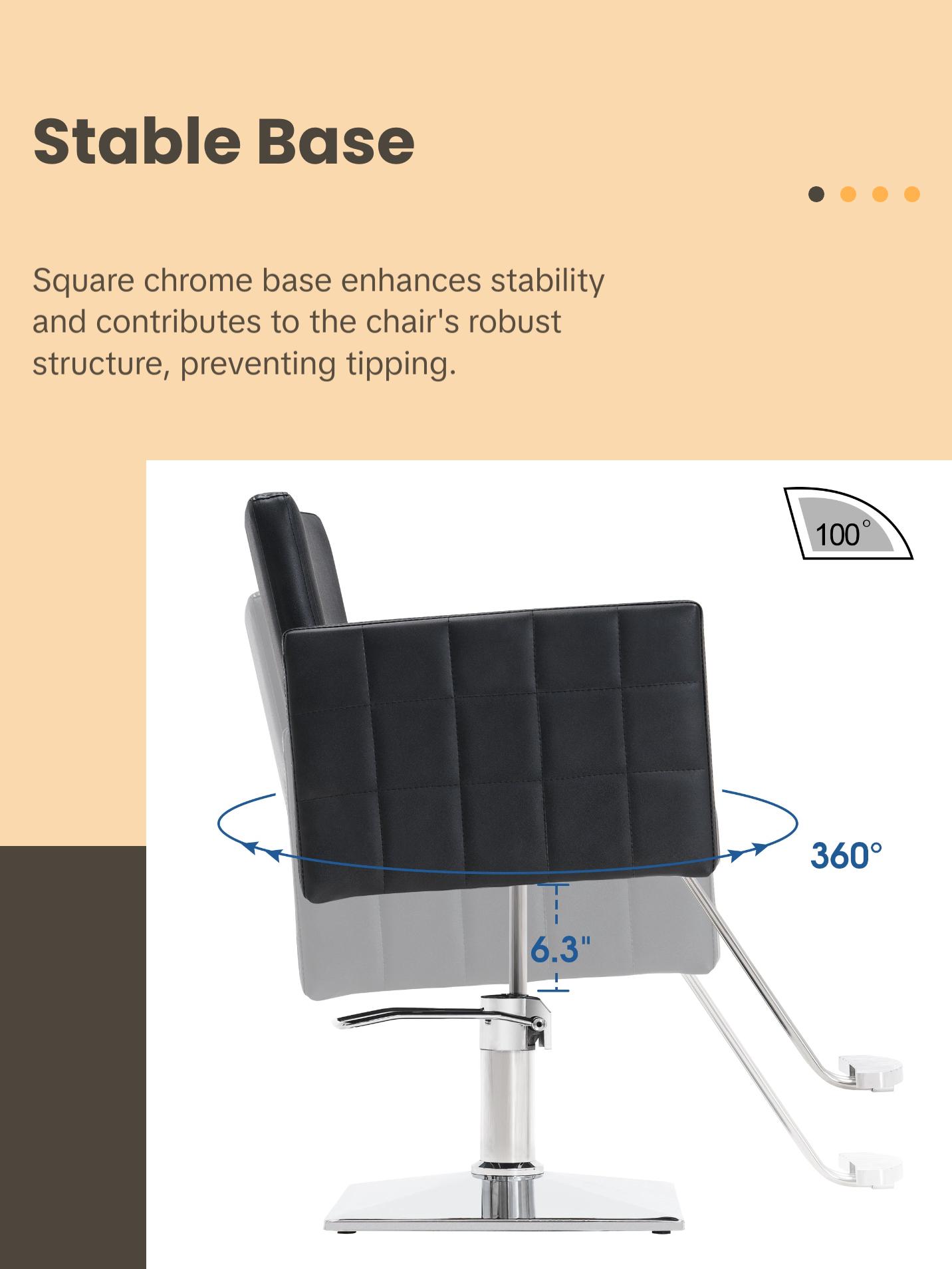 BarberPub Styling Salon Chair for Hair Stylist, Hydraulic Home Salon Chair 8821