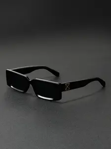 Men's Vintage Thick Frame Rectangular Decorative Glasses, Classic Fashion Design, Suitable for Daily Photography Street Style