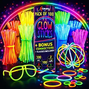 Glow Sticks Party Supplies, Halloween Night Light Glow Sticks, Neon Party Decorations, Glowing Necklaces and Bracelets, Party Gifts, Goodie Bag Filler, Party Favor Packs, Glowing Party Favors