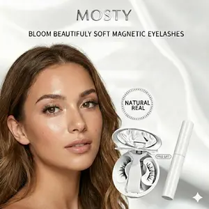 Mosty Soft Magnetic Eyelashes All-in-One Box – Reusable, Glue-Free, Waterproof, Lightweight, Natural Look, Long-Lasting False Lashes