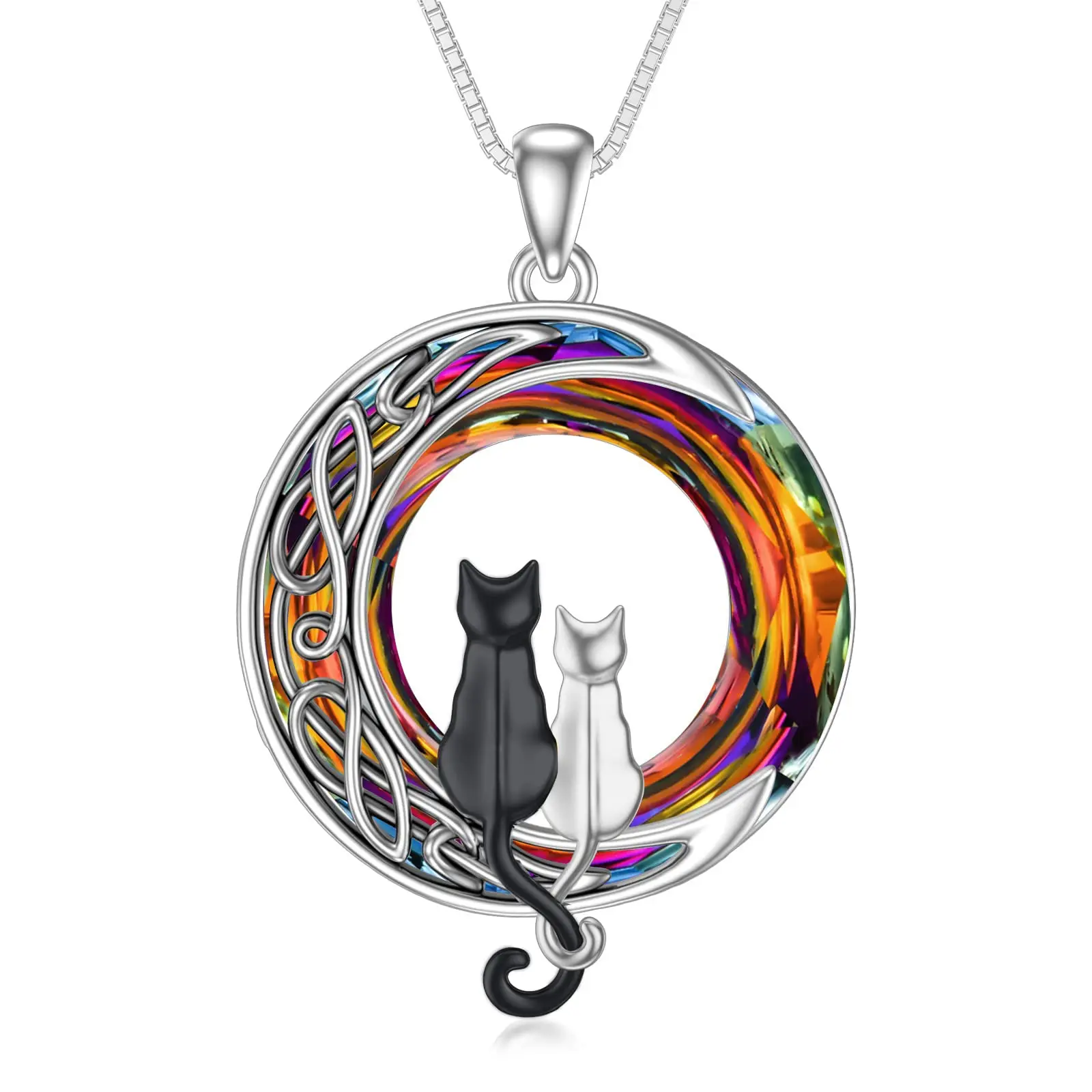 2 Cats(Black and Silver)-Volcano Crystal-02-C