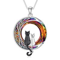 2 Cats(Black and Silver)-Volcano Crystal-02-C