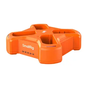 SmallRig LP-E6NH 4-Channel Camera Battery Charger, with 60W Fast Charging, LED Display, Compact 4-Channel Camera Battery Charger for Canon LP-E6NH Battery, Orange - 4838
