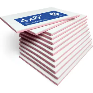 12 Pack Rubber Carvg Block, 4" x 6" Easy Cut Lo Blocks, Soft Loleum Block for Prtmakg, , Crafts