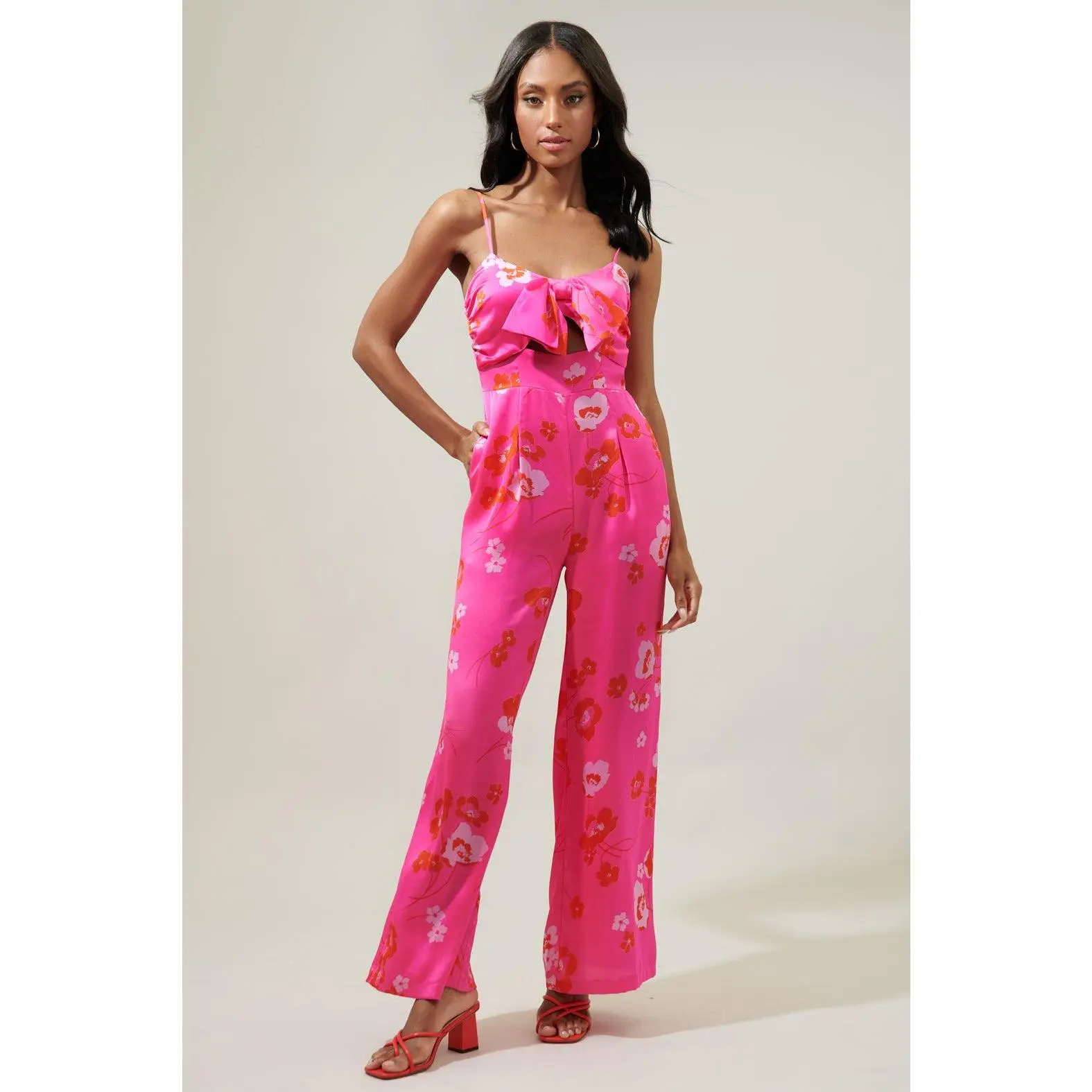 Cherry Blossom Raleigh Cut Out Straight Leg Jumpsuit
