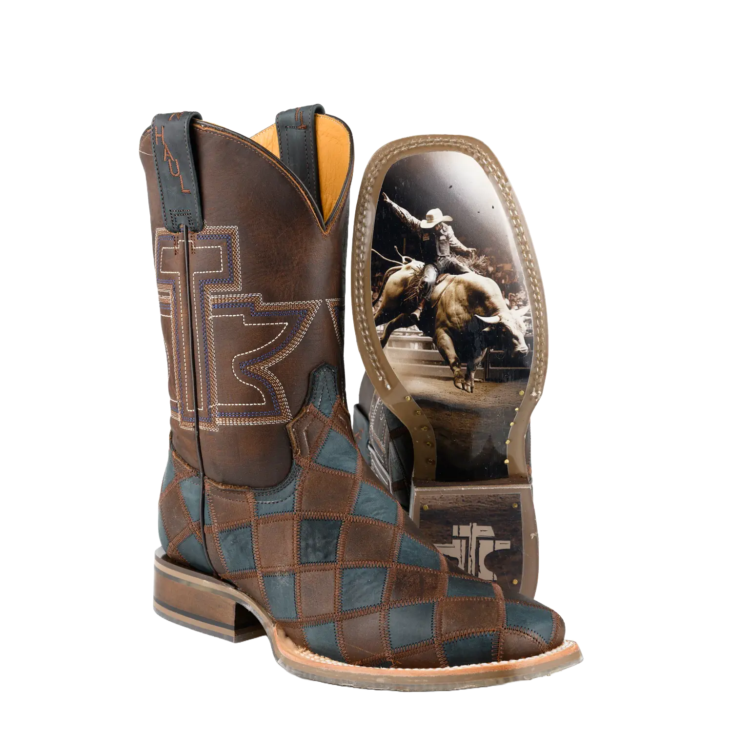 Tin Haul Men's Check Me Out Leather Western Boot 14-020-0077-0534