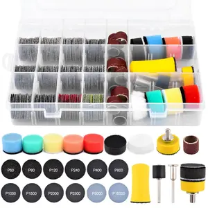 268 count 1 Inch Wet Dry Sanding Discs and Drums, 60 to 10000 Grit Wet Dry Sandpaper  Sand Paper with 1/8" Shank Backing Pad, fit for for Drem-el Rotary Tool, for Auto  Metal