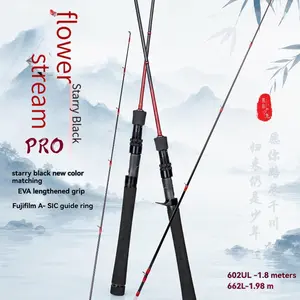 Yushan Outdoor FLOWER STREAM PRO Spinning/Casting UL/L Ultralight Trout Rod, Toray 40T Carbon Blank, FUJI A+SIC Guide Rings, EVA Extended Handle, 1.8m/1.98m Freshwater Fishing Pole for Creek Perch, Chub, Small Predator Fish, Lure Weight 1.5-10g