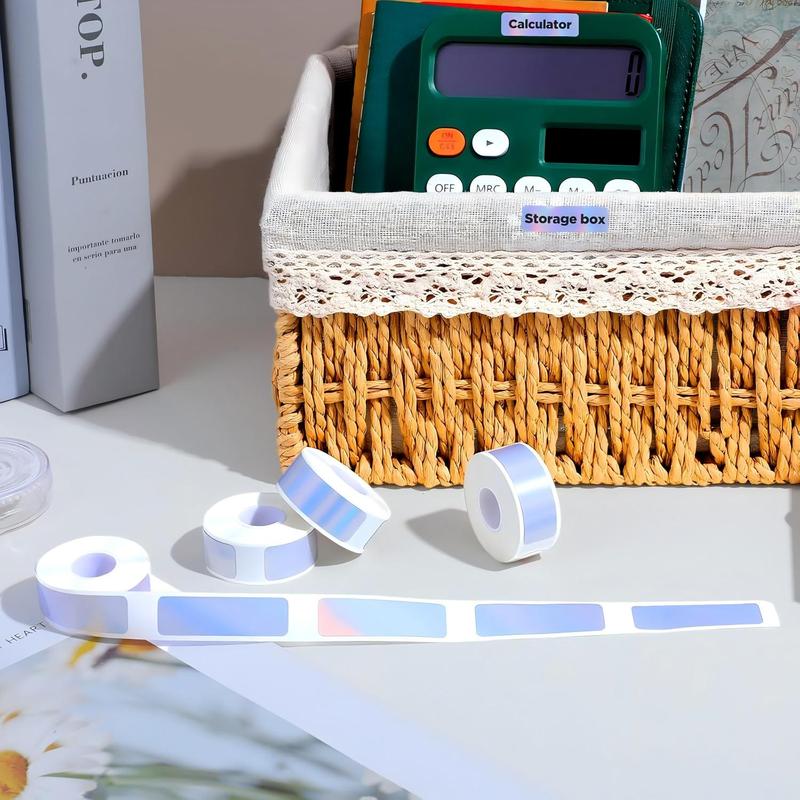 D30 Label Maker Tape, Laser Silver Thermal Paper, Pre-Cut Self-Adhesive Labels, Size 12x40mm, Ideal for Office Home Classroom Use, Office Supplies