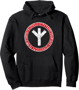 Viking Rune Man Elhaz Algiz Elk Germanic Norse Wotan Odin Pullover Hoodie - Julianex Shop 45B081ZRR8CG