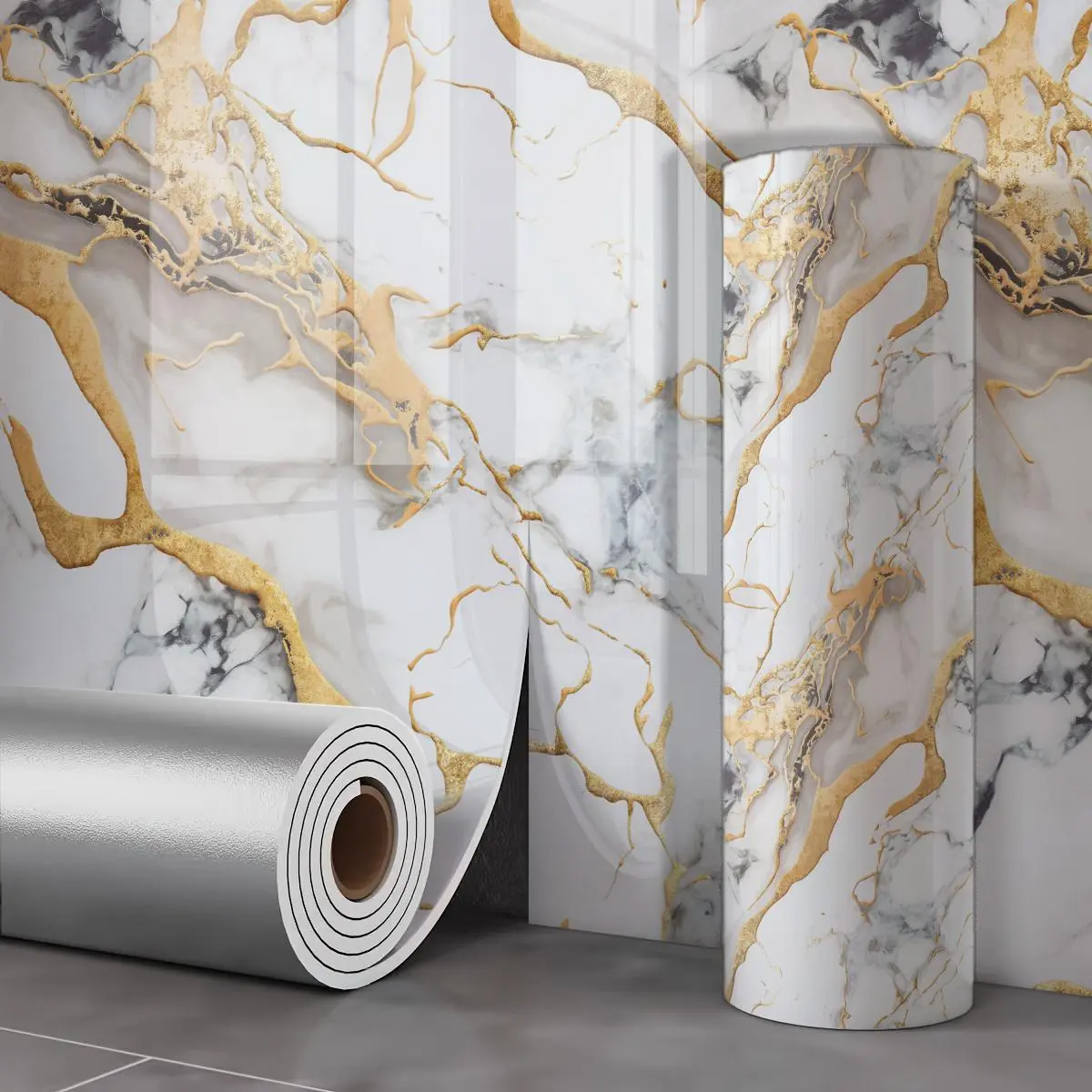 47in×118.11in Self-Adhesive Textured Temporary Wallpaper Roll - 3D Wood Texture, Waterproof, Tearable, Thick, Glossy Finish Fantasy Design, Easy DIY Install, Home Decor Items, Wallpaper for Bedroom, Indoor Use