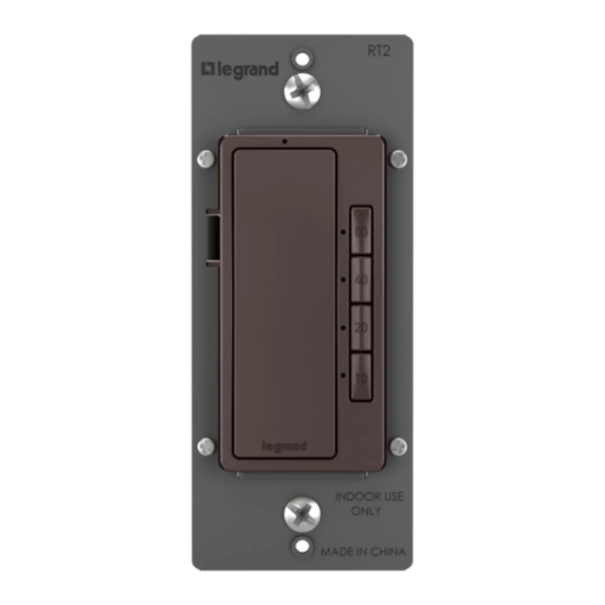 Legrand RT2DBCCV4 radiant Digital Timer, 600W, 4-Button, 10-60 Min, Dark Bronze