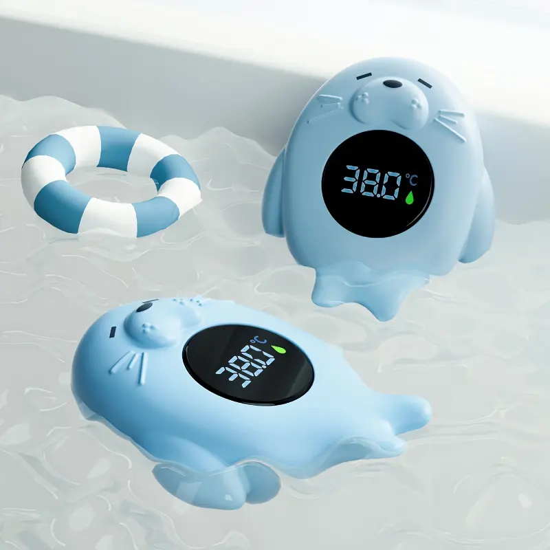 1pc Digital Bathtub Thermometer with Warning System - Dual Temperature Sensor (Bathtub & Room), Easy-Read LCD Display, Auto Shut-Off, Durable Plastic Construction, One-Touch Operation - for,, Spa, Hot Tub Safety - Ideal Shower Gift -  Cute