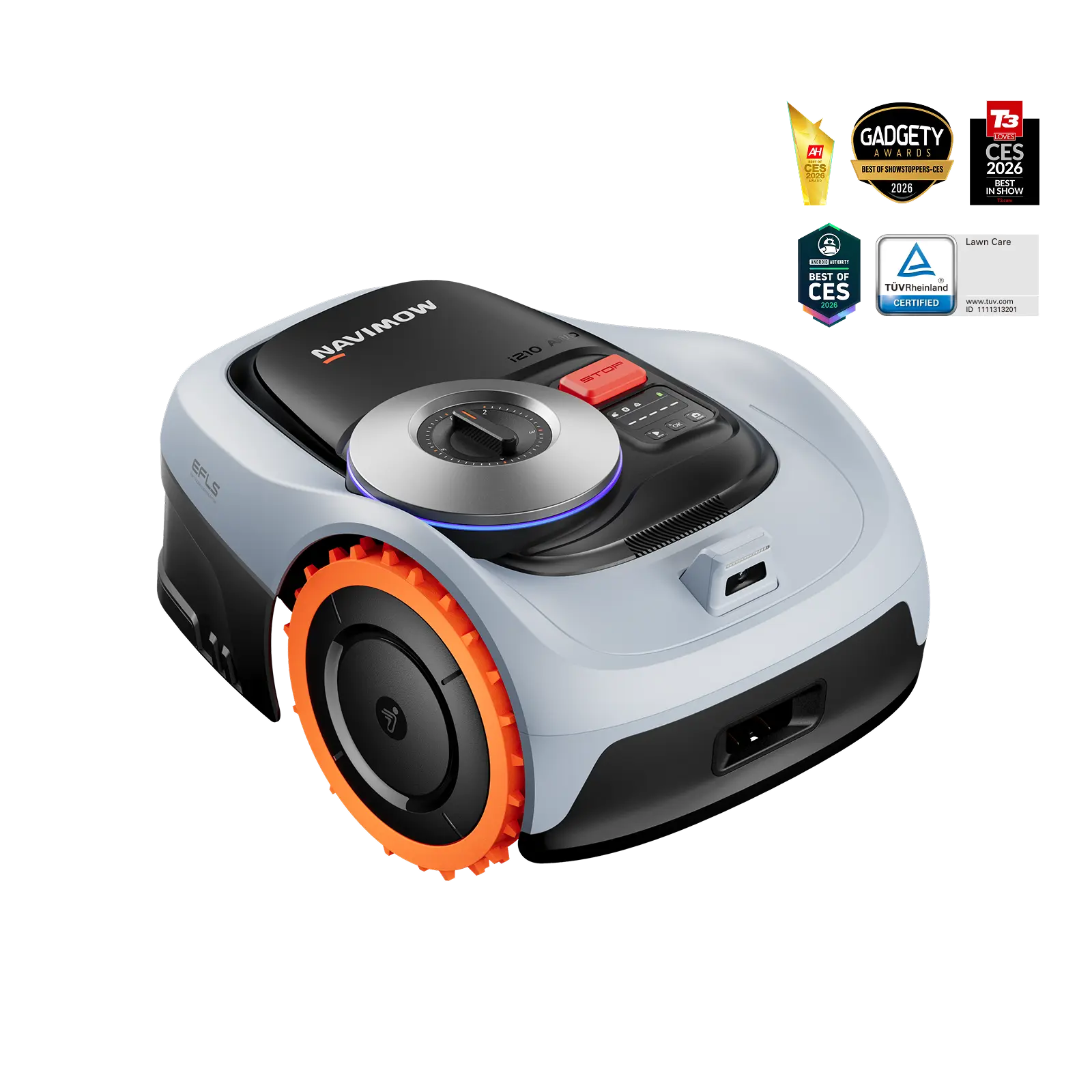 Segway Navimow i2 AWD Automated Smart Robotic Lawn Mower, Lithium Ion, Wire-Free Design, All-Wheel Drive for 45% Slopes, 2-3.6 in Adjustable Height, NRTK + Vision Technology, Auto Mapping Function